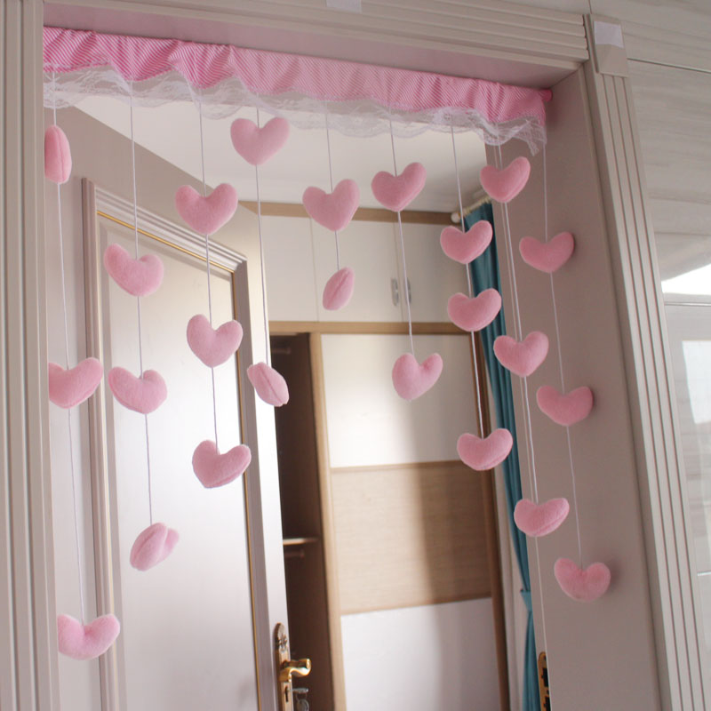 Beading - Kawaii Pink Heart Doorway Curtains Bathroom