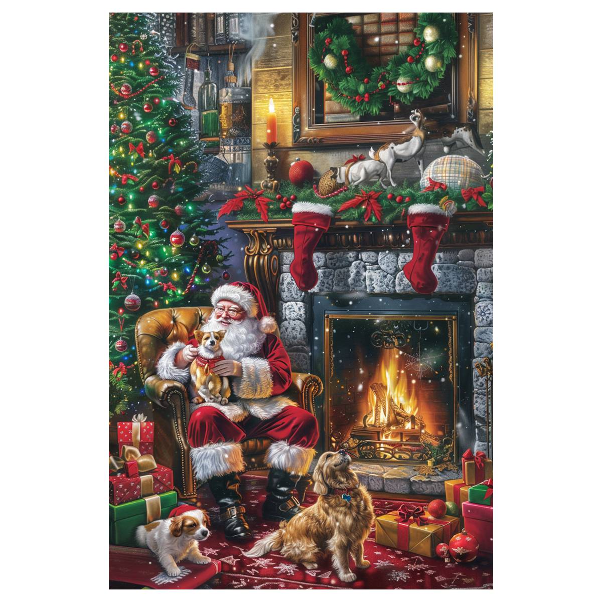 Cotton Embroidery Thread Skeins - 1 Set of 40X60CM/15.7x23.6ch Santa Claus