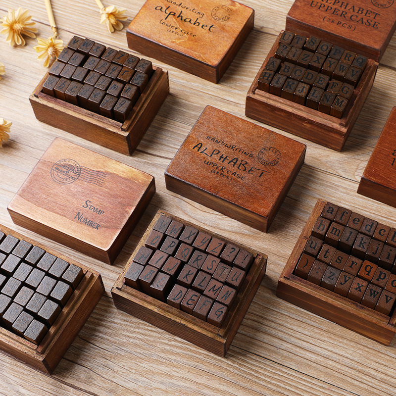 Scrapbooking - Vintage Alphabet Rubber Stamps 28Pcs Letter