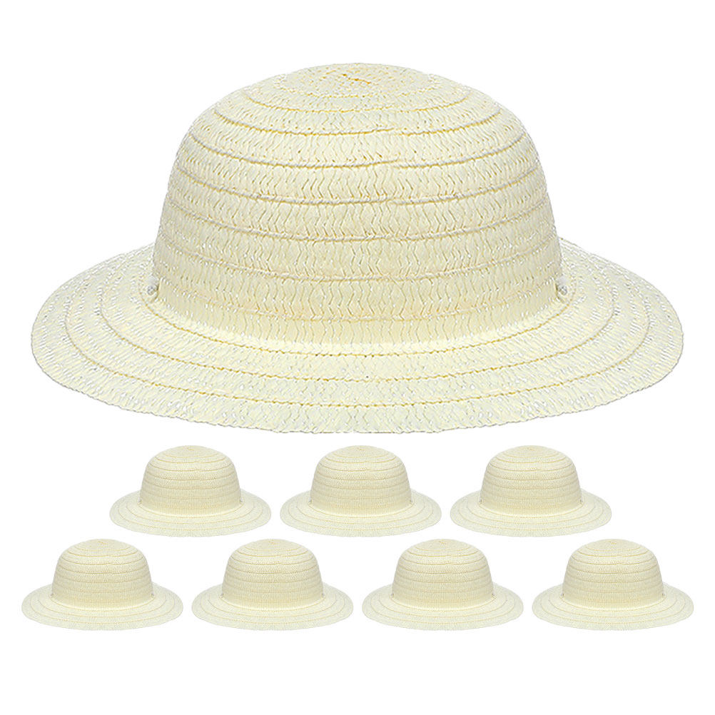 8Pcs DIY Kids Straw Hats White - огляд і ціна Painting Supplies