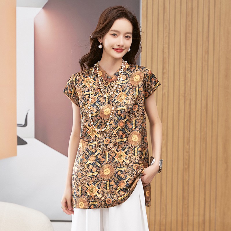 Women's Blouse Short Sleeve Ro - огляд і ціна Beading