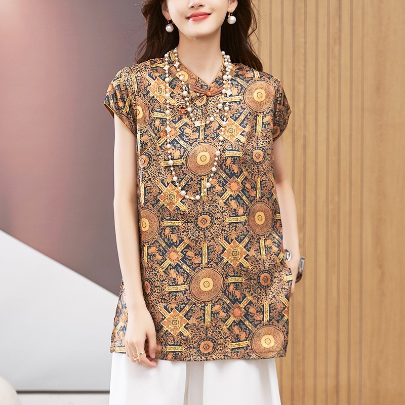 Women's Blouse Short Sleeve Ro - огляд і ціна Beading