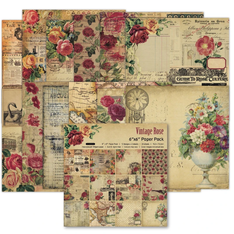 Scrapbook Pad Assorted Pattern - огляд і ціна Vintage Junk Journal Scrapbooking Paper