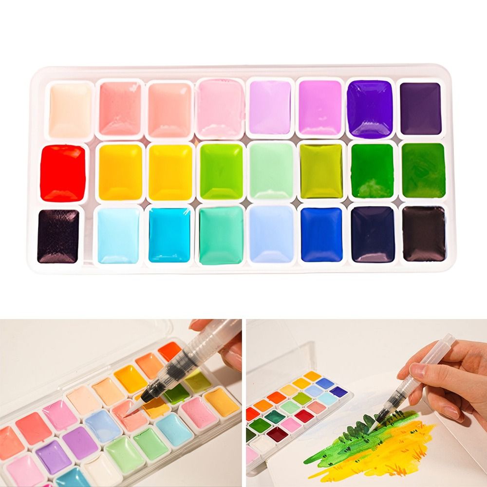 24 Colors Watercolors Paint Se - огляд і ціна Watercolor Paint Set Solid Pigment