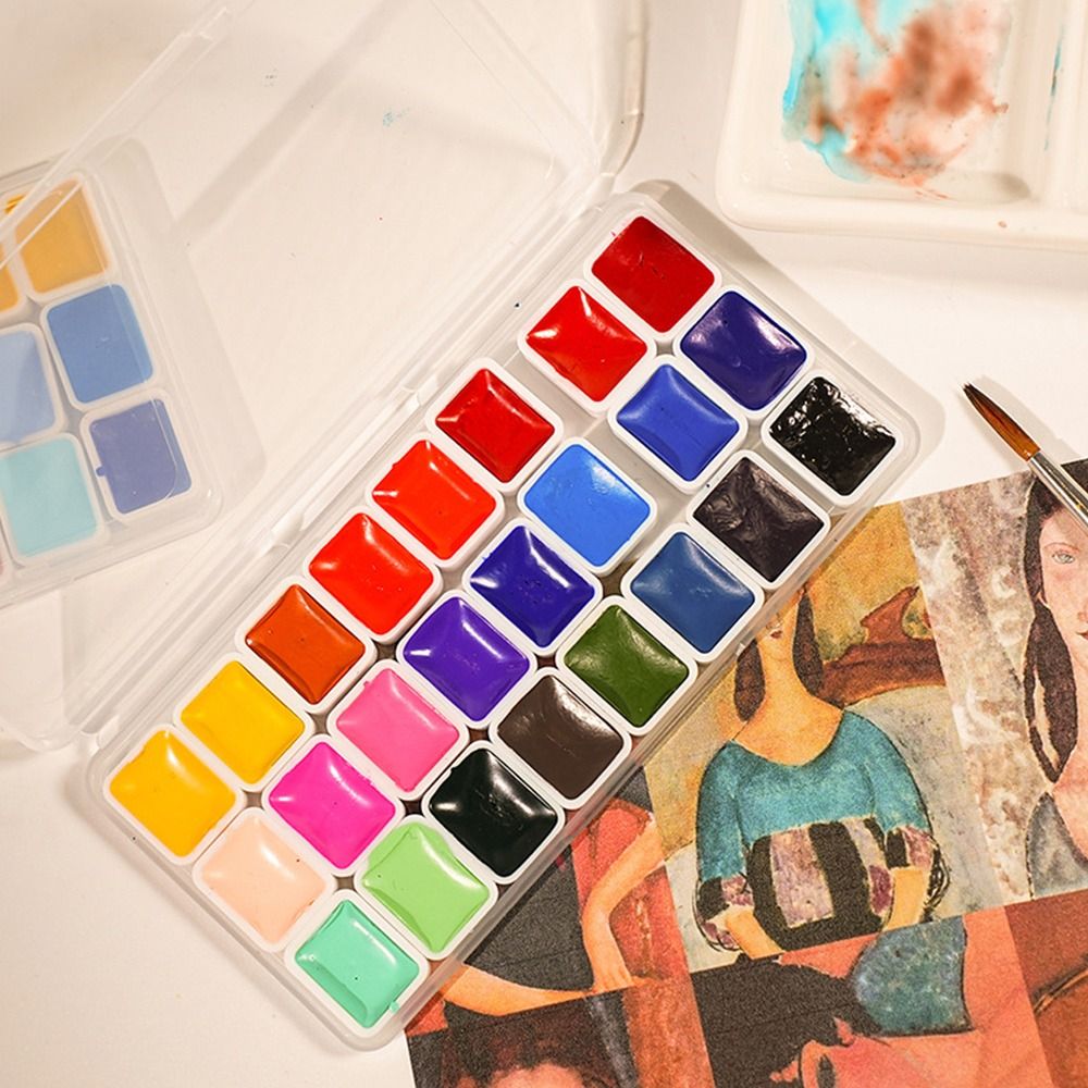 24 Colors Watercolors Paint Se - огляд і ціна Watercolor Paint Set Solid Pigment