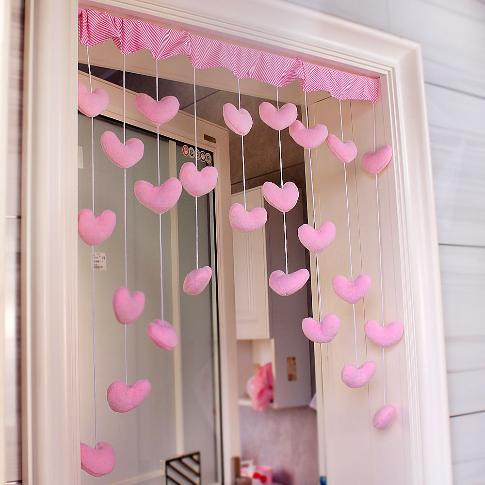 Kawaii Pink Heart Doorway Curt - огляд і ціна Beading