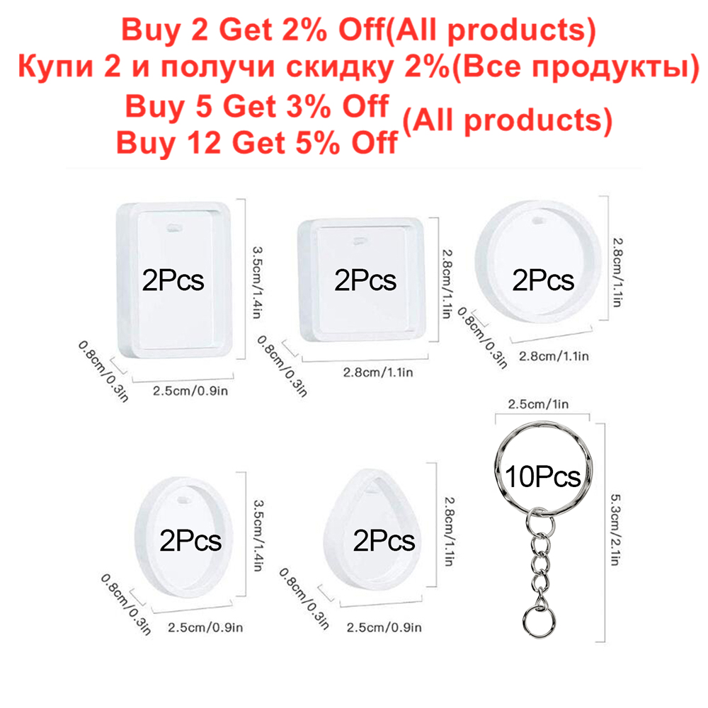 20Pcs/Set DIY Keychain Pendant - огляд і ціна Silicone Epoxy Resin Molds Set