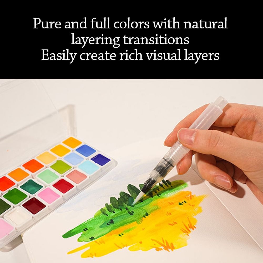 24 Colors Watercolors Paint Se - огляд і ціна Watercolor Paint Set Solid Pigment