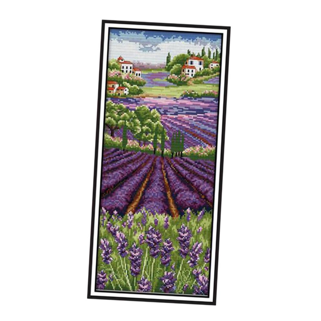 Lavender Flowers Stamped Cross - огляд і ціна Cross Stitch Stamped Kits Beginners