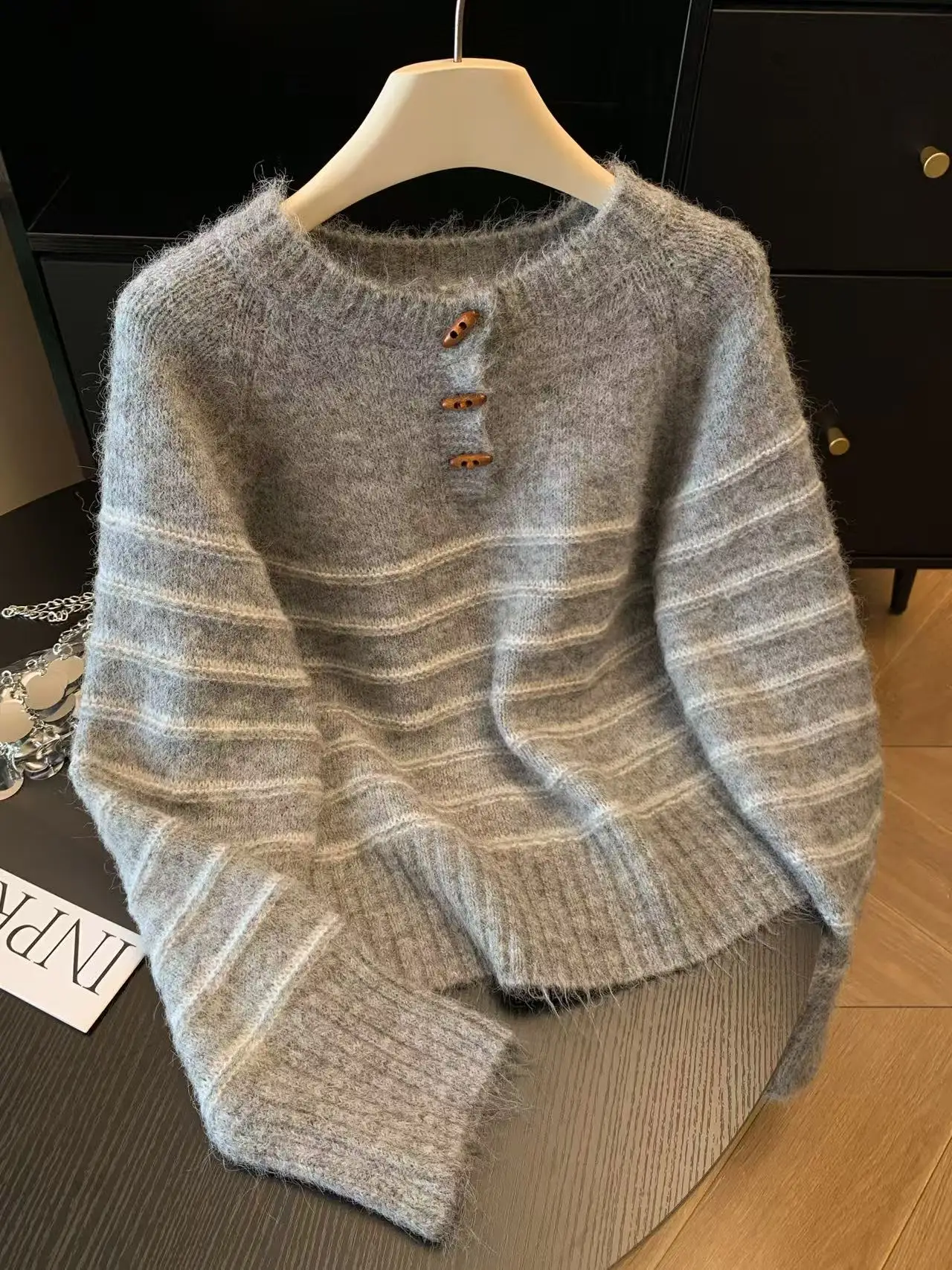Autumn Winter Women's Striped  - огляд і ціна Embroidery