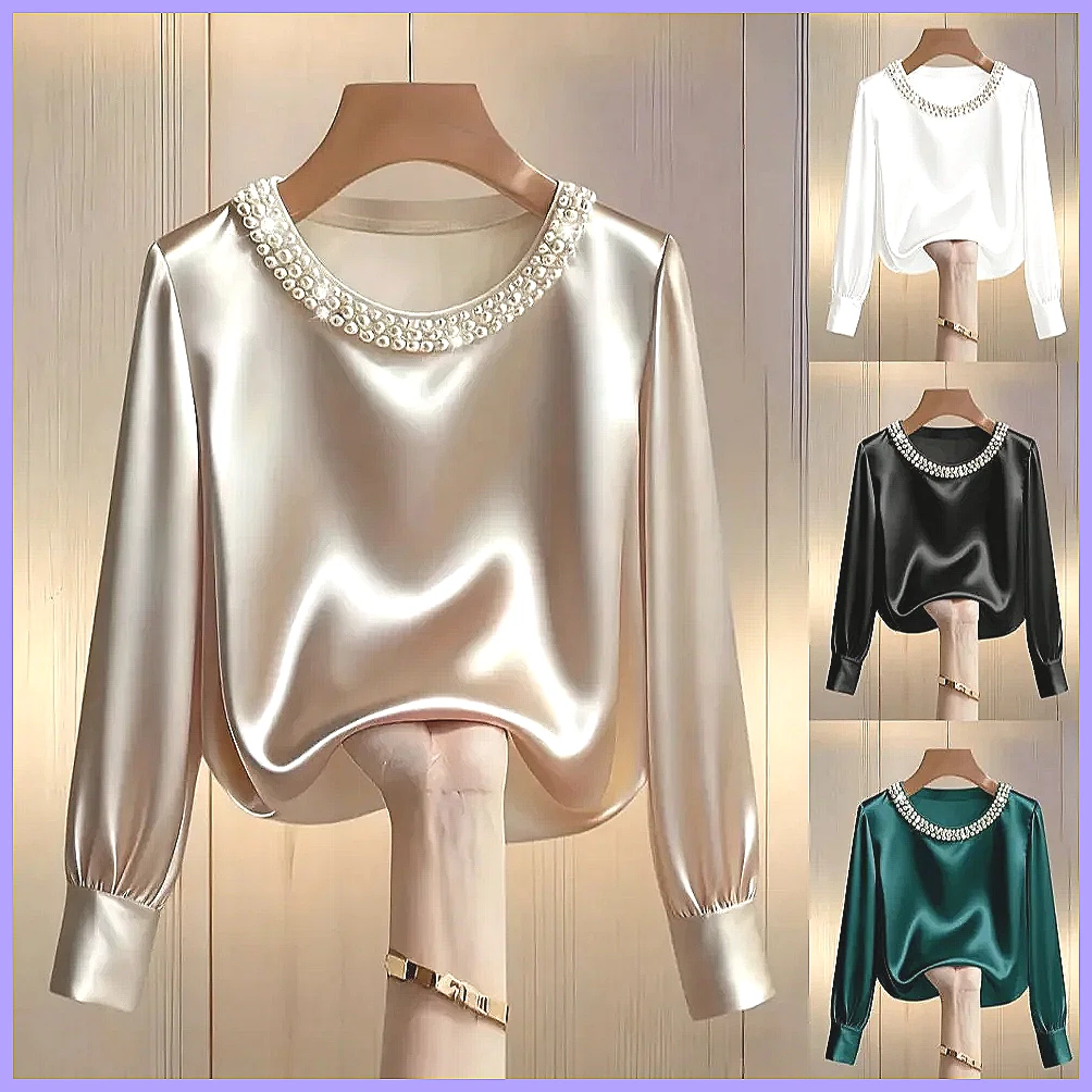 Elegant Beaded Satin Blouse fo - огляд і ціна Beading