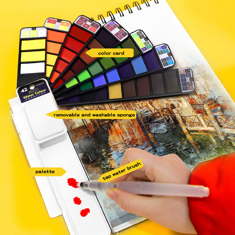 18/25/33/42 Colors Solid Water - огляд і ціна Watercolor Paint Set Solid Pigment