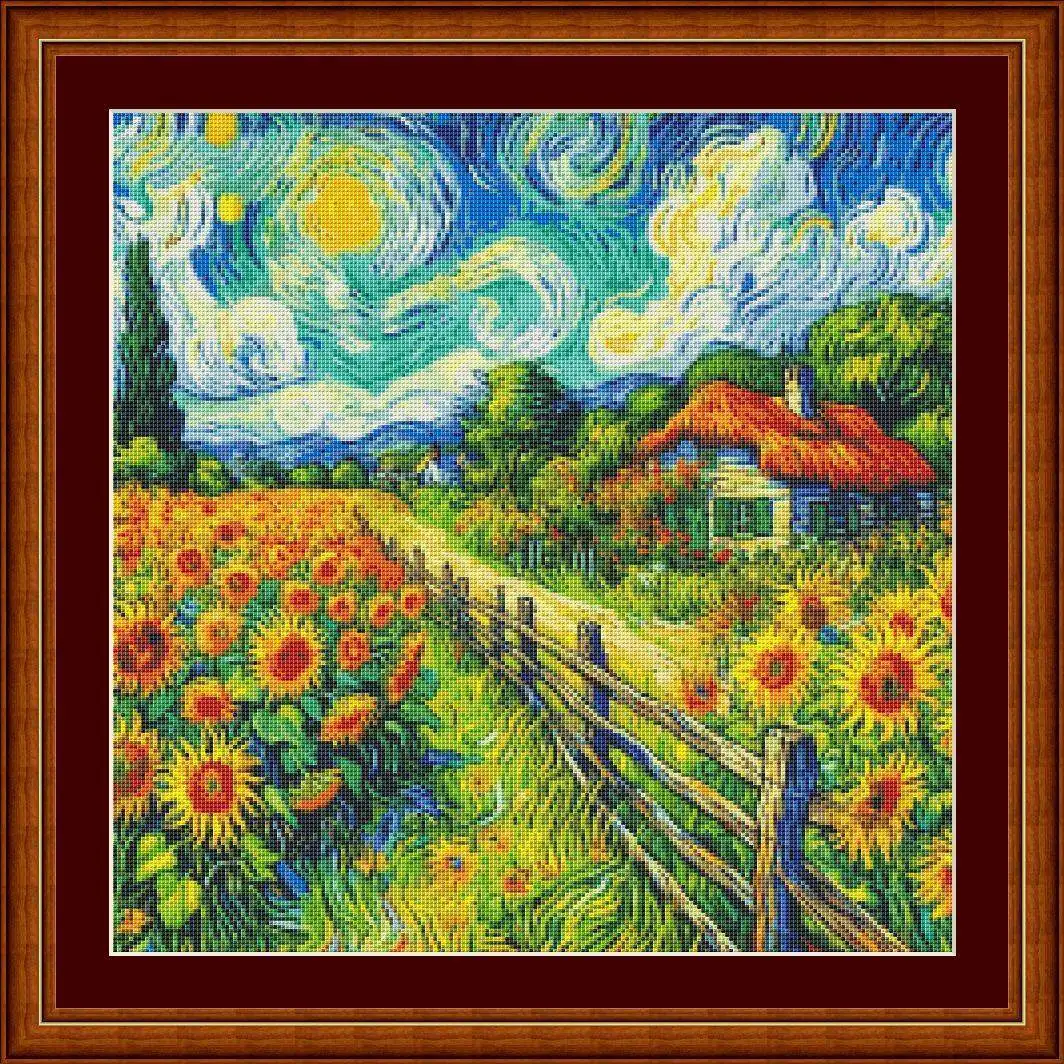 [[CC4656-Van Gogh Series Sunfl - огляд і ціна Cross Stitch Stamped Kits Beginners