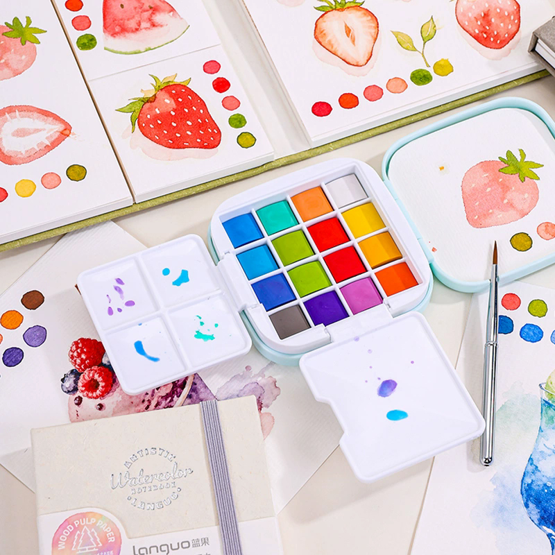 LANGUO 16Colors Watercolor Pai - огляд і ціна Watercolor Paint Set Solid Pigment