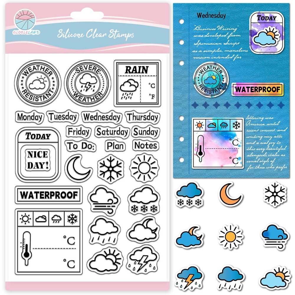 Weather Diary Clear Stamp for  - огляд і ціна Clear Silicone Stamps For Card Making