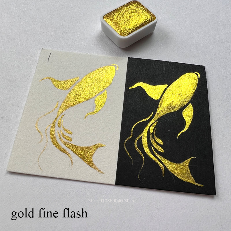 Golden Pearlescent Pigment Sol - огляд і ціна Watercolor Paint Set Solid Pigment