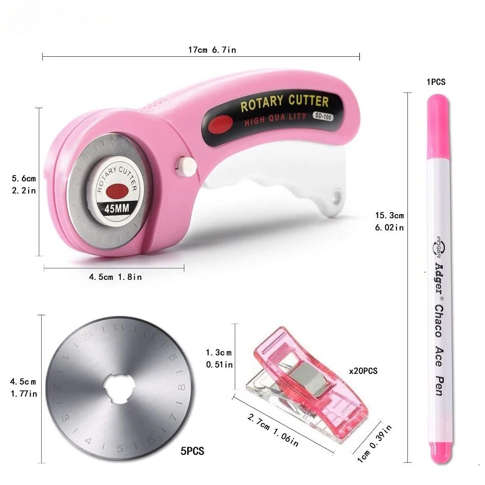 45mm Rotary Cutter Set 5 Blade - огляд і ціна Rotary Cutter For Fabric 45Mm