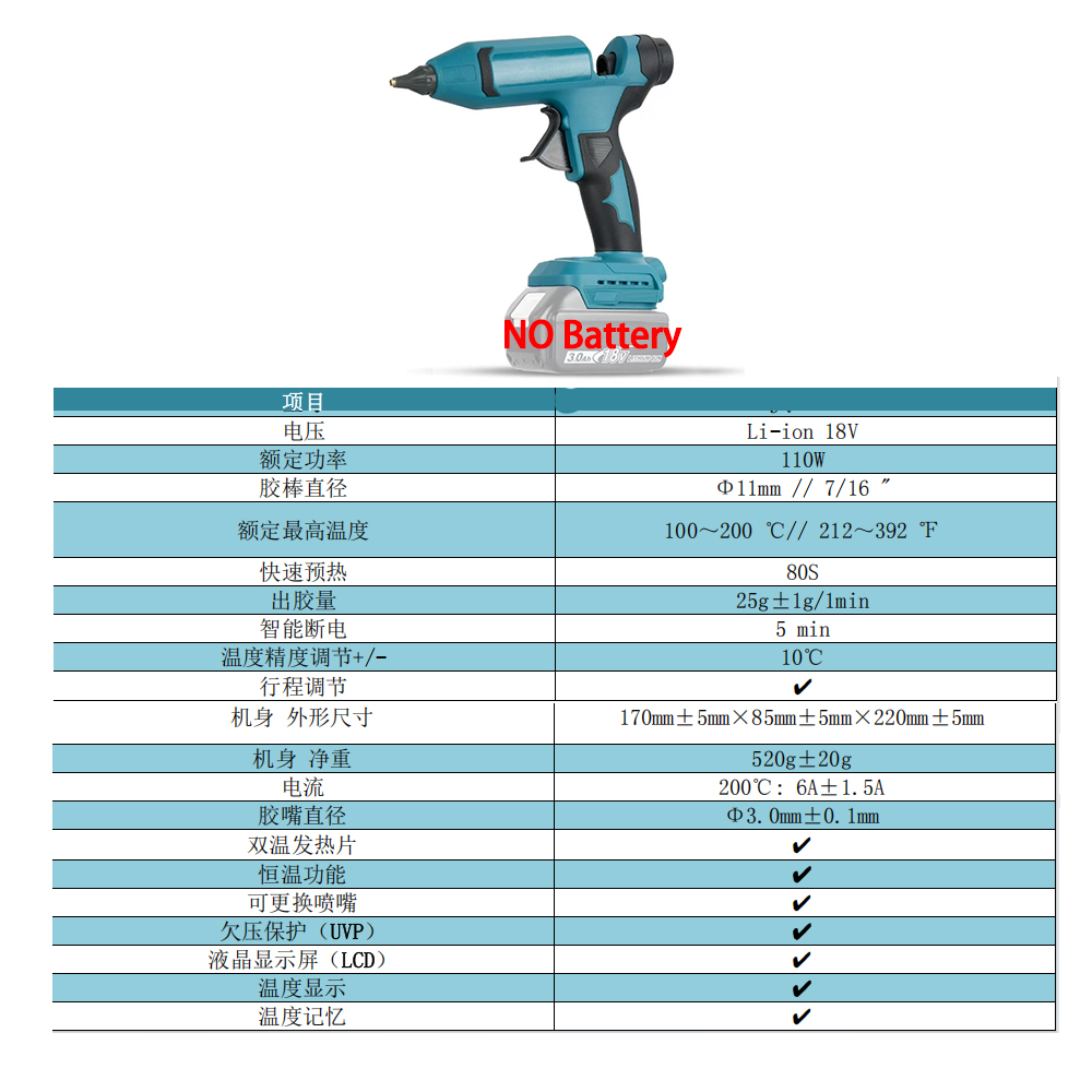 VILASTING Electric Hot Melt Gl - огляд і ціна Hot Melt Glue Gun Cordless