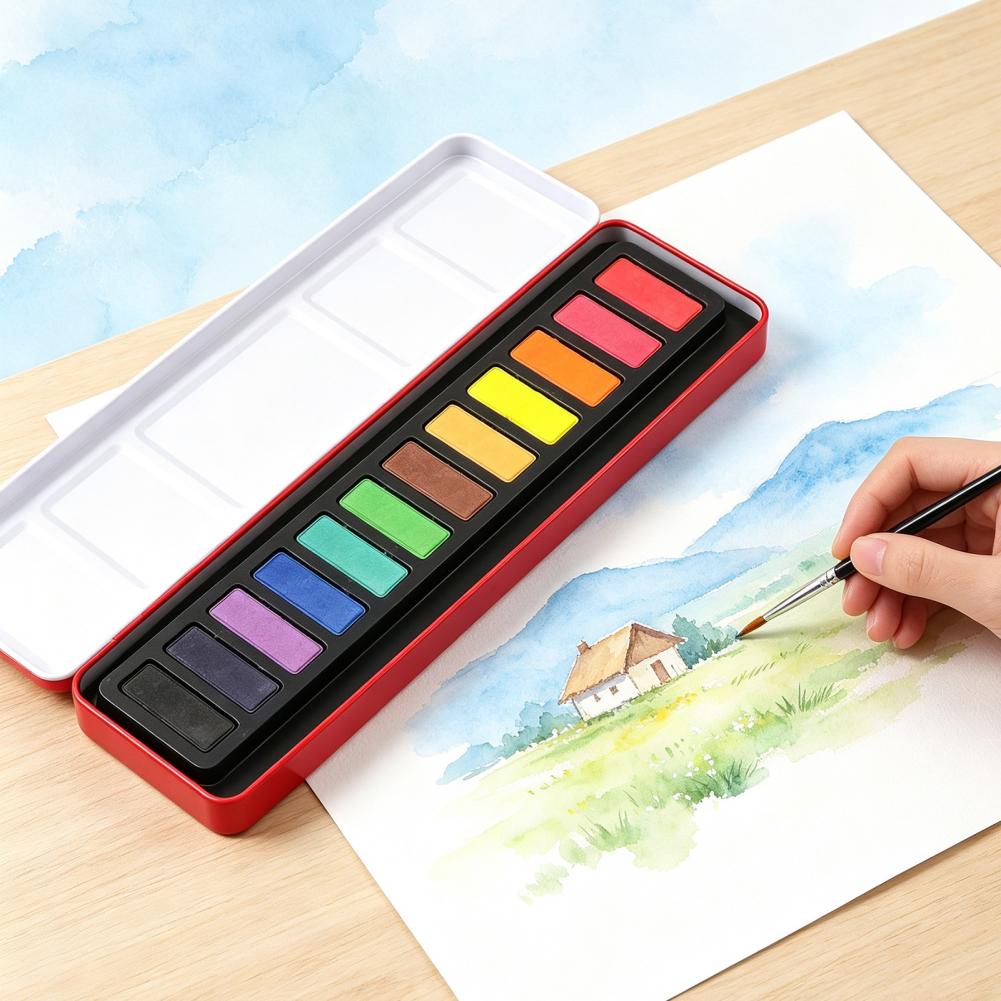 Portable Watercolor Paint Set  - огляд і ціна Watercolor Paint Set Solid Pigment