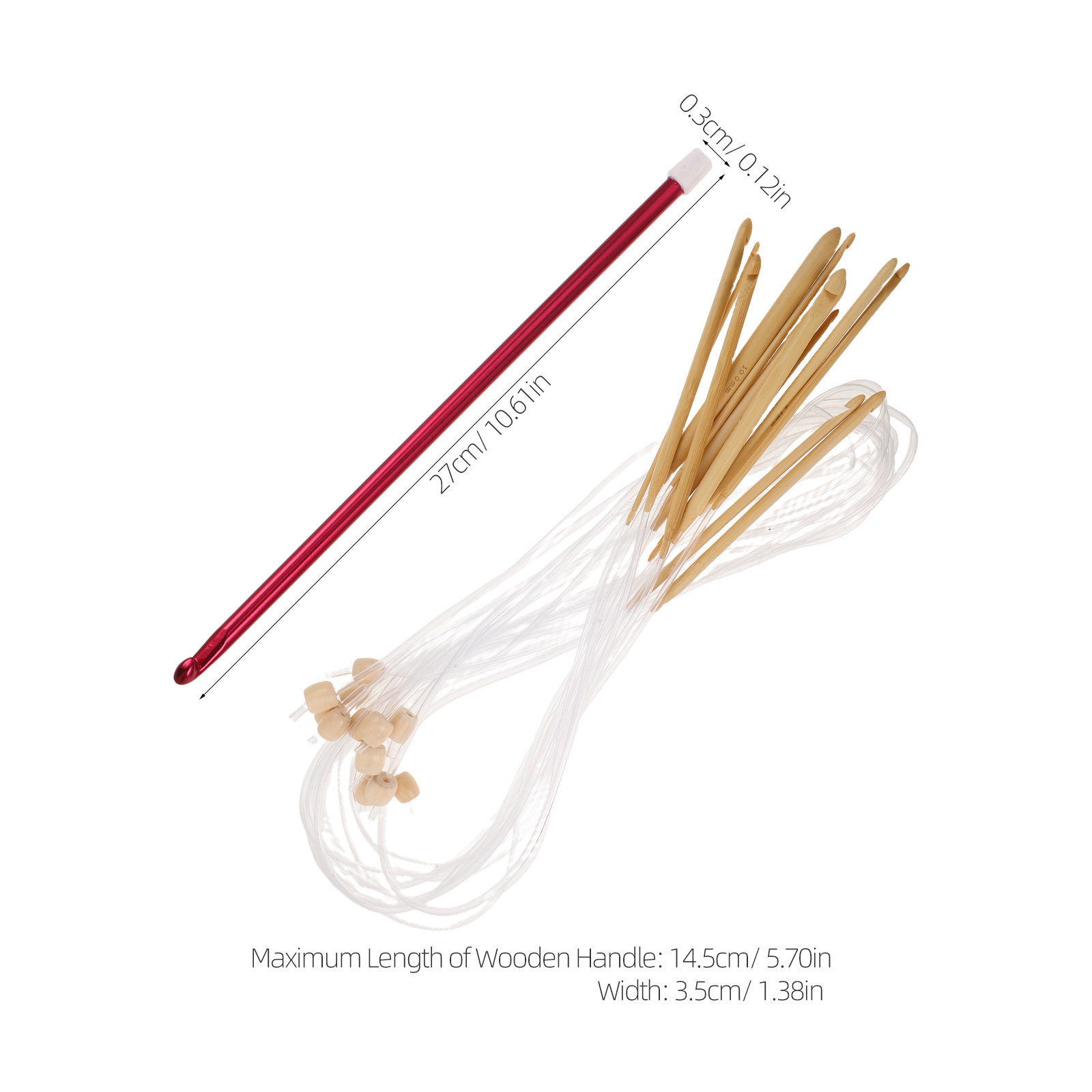 1Set Vibrant Color Crochet Hoo - огляд і ціна Wooden Crochet Hooks Ergonomic Handle