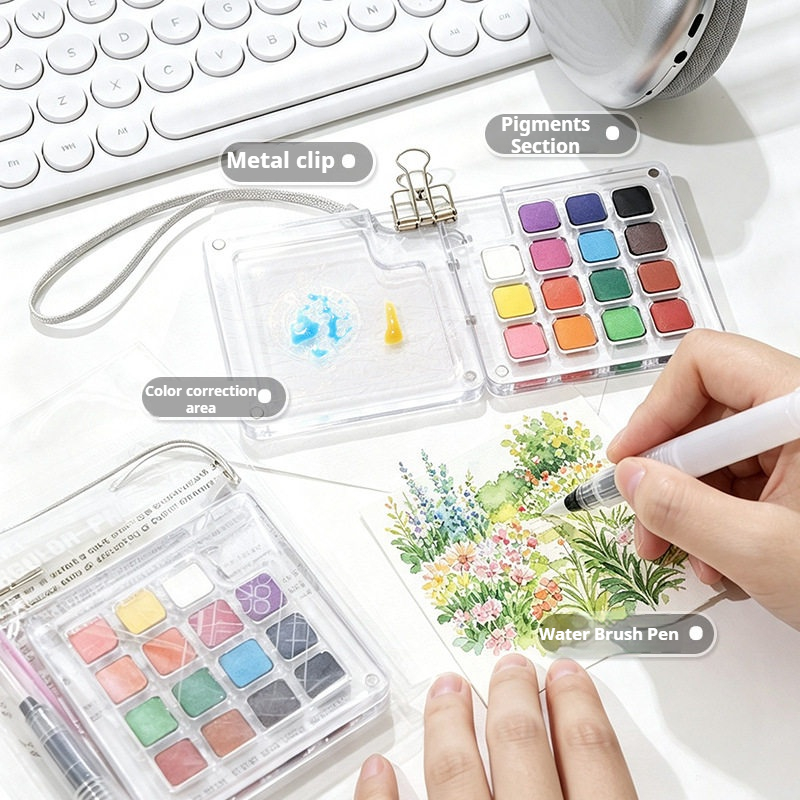 15 Colors Portable Travel Soli - огляд і ціна Watercolor Paint Set Solid Pigment
