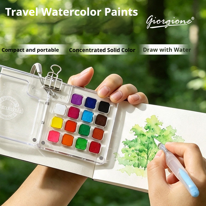 15 Colors Portable Travel Soli - огляд і ціна Watercolor Paint Set Solid Pigment