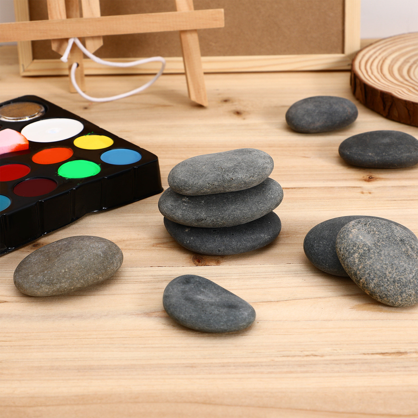9pcs Painted Flat Stones DIY C - огляд і ціна Painting Supplies