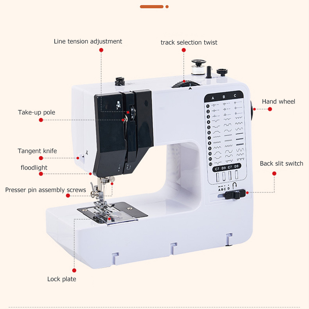 White Portable Sewing Machine  - огляд і ціна Mini Electric Sewing Machine Handheld