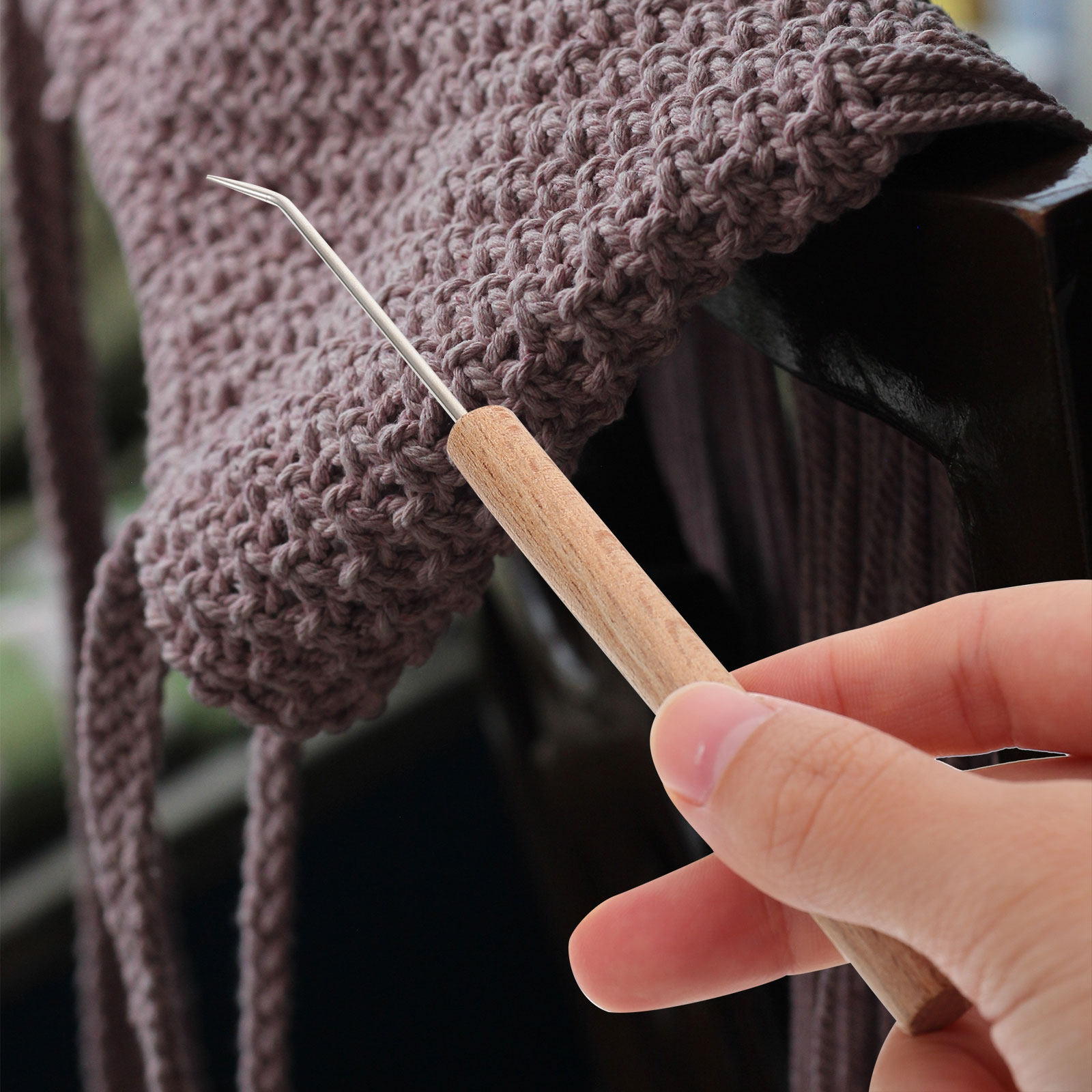 1Pcs Exquisite Wood Handle Cro - огляд і ціна Wooden Crochet Hooks Ergonomic Handle