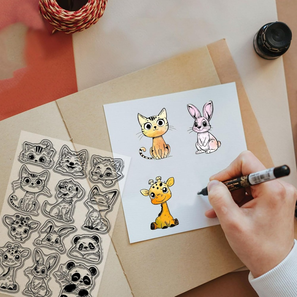 Cat Dog Rabbit Clear Stamps fo - огляд і ціна Clear Silicone Stamps For Card Making
