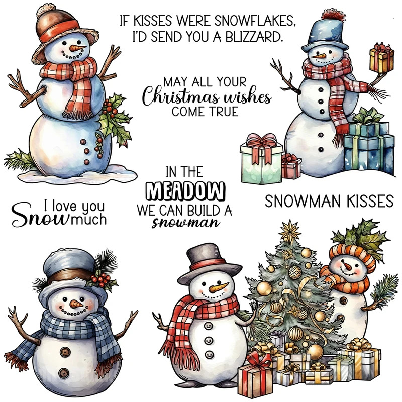 Winter Snowman Christmas Cutti - огляд і ціна Clear Silicone Stamps For Card Making